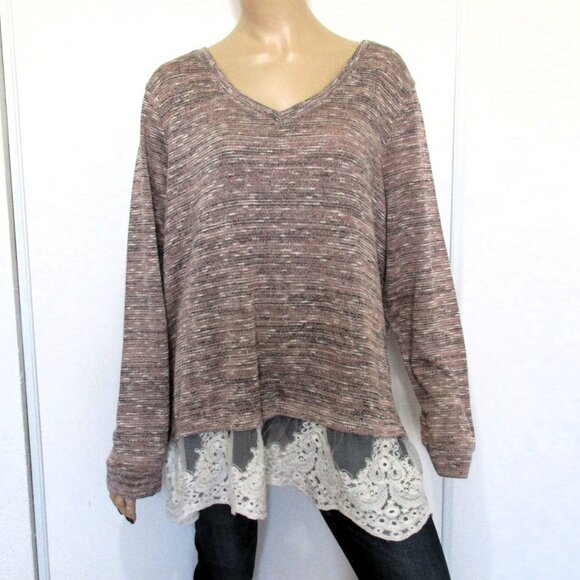 MAURICES Blouse Size 2 Long Sleeve Knit Tunic - Picture 1 of 8